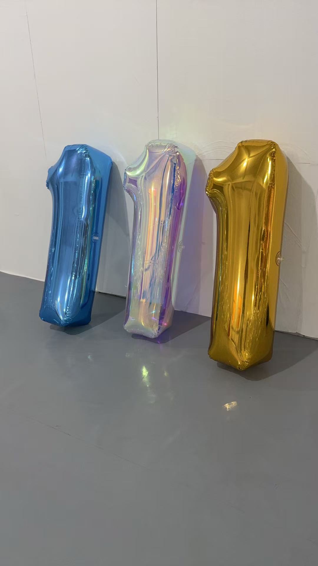 Custom Color Mirror Digit Balloons for Birthday & Anniversary